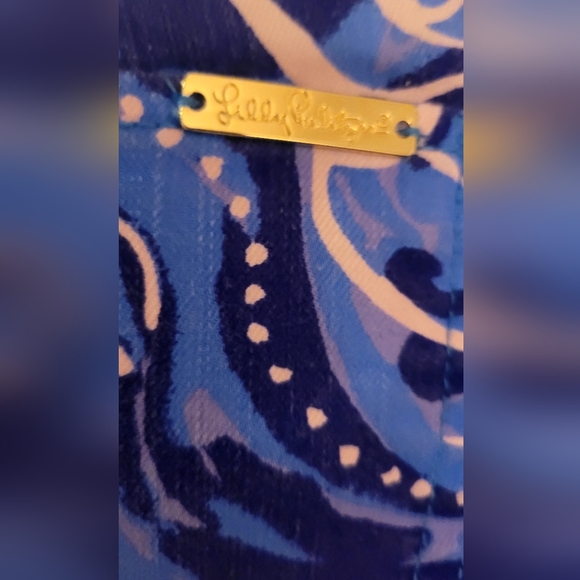 Lilly Pulitzer South Ocean Skinny Crop Pants  in the print Coastal Blue Whisper - Picture 9 of 10